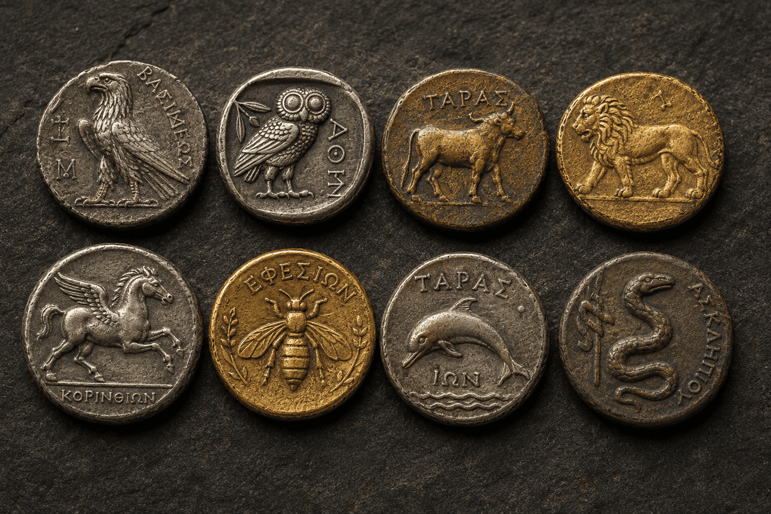8 Tiere auf historischen Münzen und ihre symbolische Bedeutung